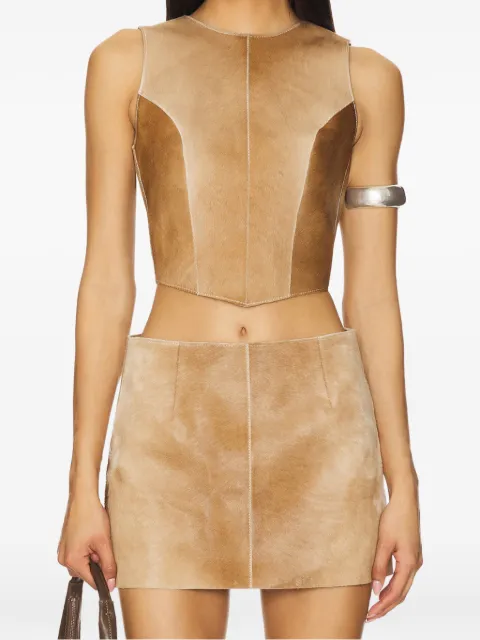 Zut calf-hair panelled top Brown 105103