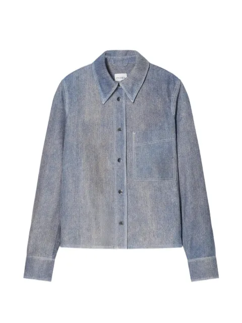 Closed press-stud leather jacket Blue C973528BA22