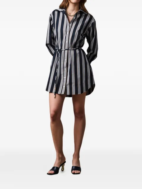 HEVRON Abby striped-belted shirt dress Black ABBYDRESS