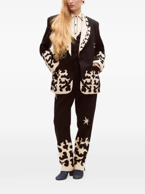 Carolina K Mama embroidered star-motif trousers Black 425D09