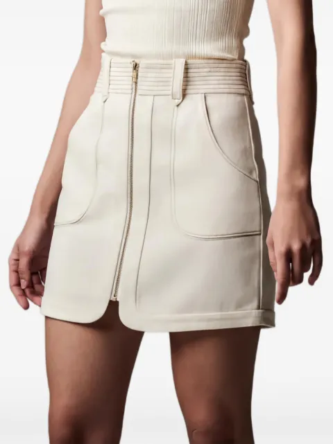 HEVRON Nora zip-up patch-pocket mini skirt Neutrals HSP25SK005