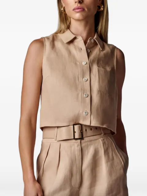 HEVRON Katja sleeveless cropped shirt Neutrals HSP25T050