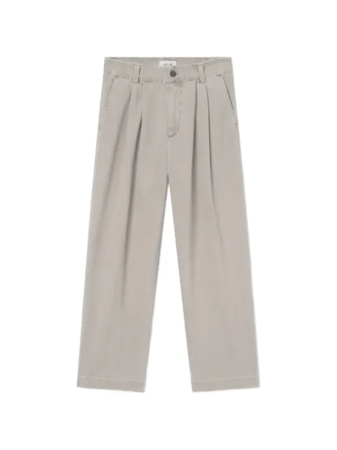 AGOLDE Slater pleated straight-leg cotton trousers Neutrals A6691632WKR