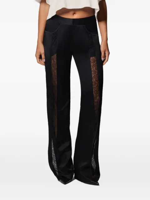 Kiki de Montparnasse Petite Fleur lace-panel trousers Black H252PT126