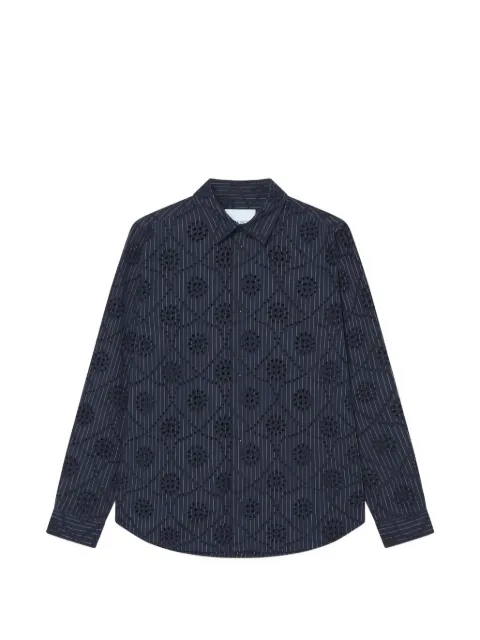 Les Deux Kalen broderie-anglaise striped shirt Blue 1000447