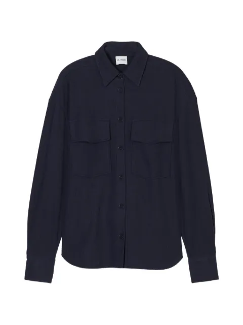 Closed ribbed pocket shirt Blue C9566845322