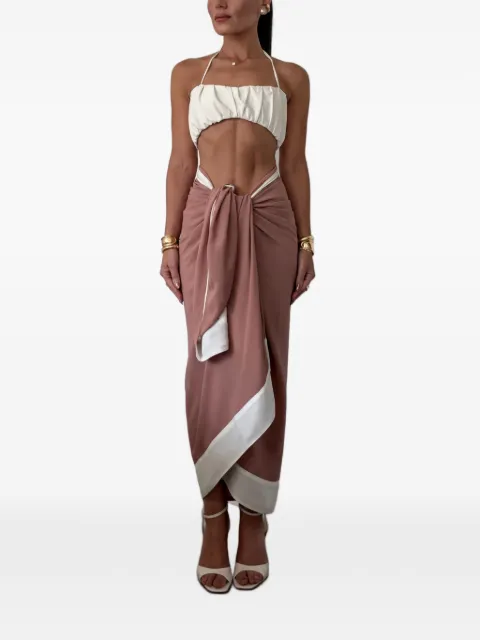 Taylor two-tone sarong skirt Pink KT300