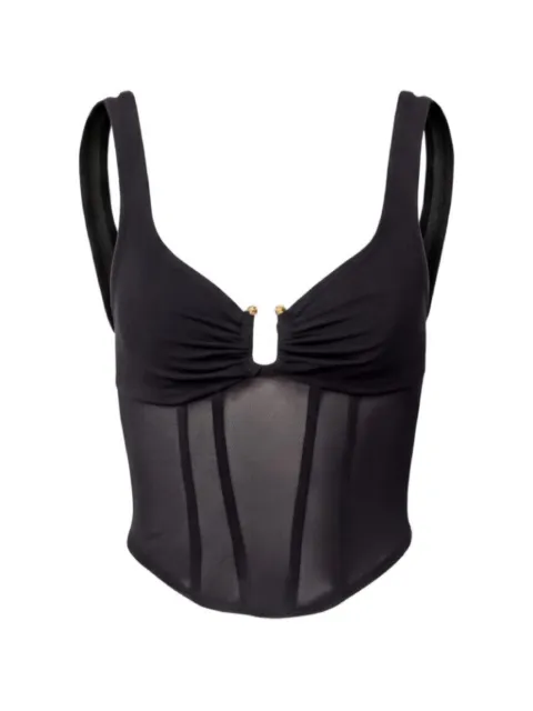 VIKTORIA & WOODS mesh-panelled corset top Black W10178