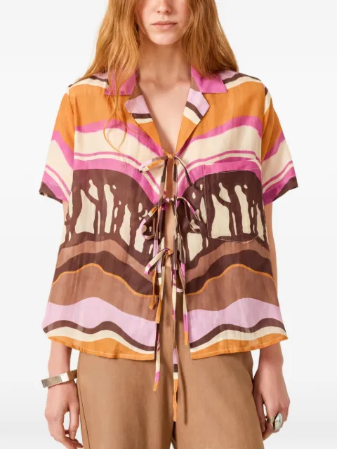 Alix of Bohemia abstract-print tie-fastening shirt Brown RS26STY028S