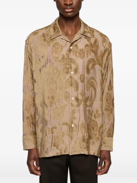 Cmmn Swdn Ario floral-jacquard shirt Neutrals M25W6003