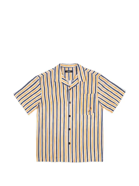 MOSSO SUN WEAR vertical-stripe short-sleeve shirt White RCS01LY05R110