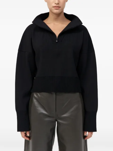 St. Agni Milano quarter-zip knit sweater Black W25403BLK