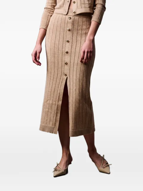 HEVRON Mia pointelle-knit skirt Neutrals MIASKIRT