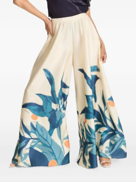DIARRABLU Jant botanical-print palazzo trousers Neutrals PJAN0ZES08NVY