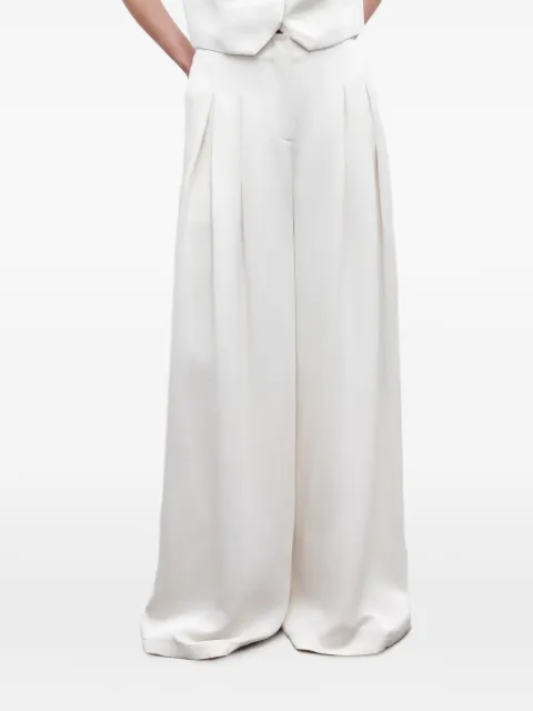 TWP Drew pleated wide-leg trousers White A521648W185