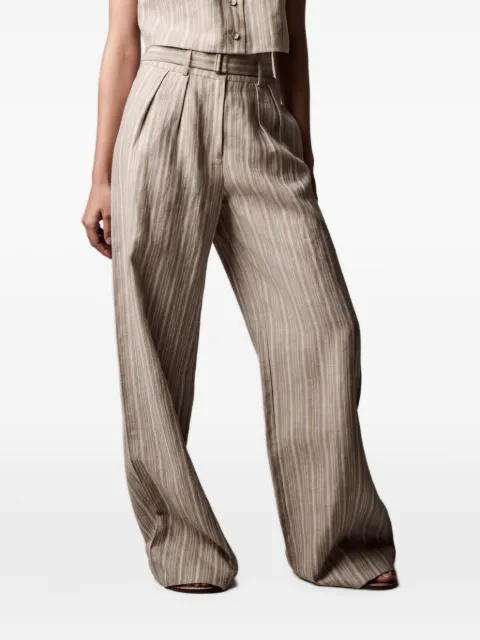 HEVRON striped pleated trousers Neutrals HSP25P080