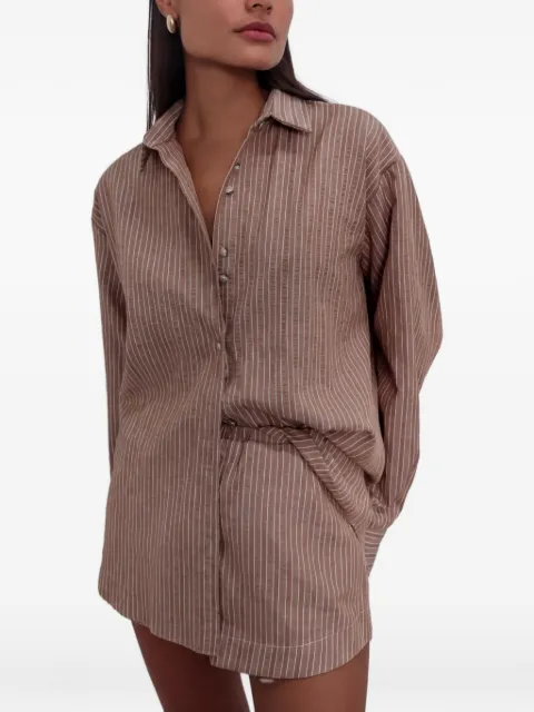 Taylor vertical-stripe shirt Neutrals KT409