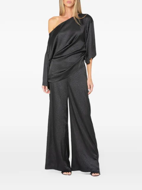 JBQ Claude leopard-jacquard trousers Black P077157