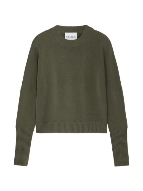 Closed ribbed-trim sweater Green C9647292022
