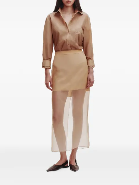 TWP sheer button-up shirt Neutrals J555332W543