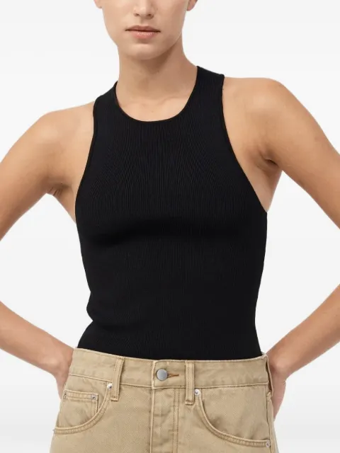 St. Agni ribbed racer-back tank top Black W25203BLK