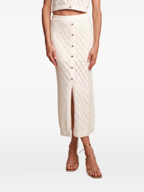 HEVRON Mia diamond-pattern midi skirt Neutrals HSP24SK080