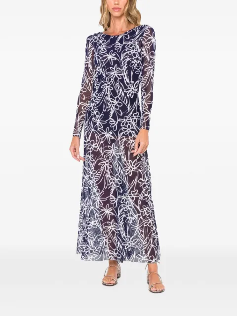 JBQ floral-print long-sleeve dress Blue D145128