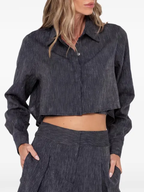 JBQ pleated pinstripe shorts Grey P011124