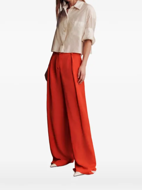 TWP striped cropped shirt Neutrals A451604