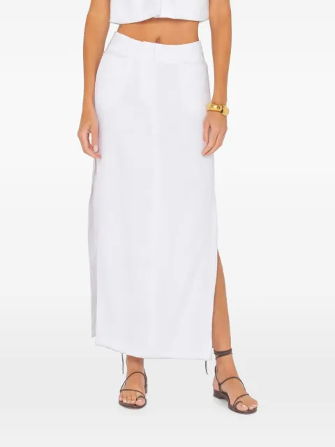 JBQ side-slit skirt White S030059