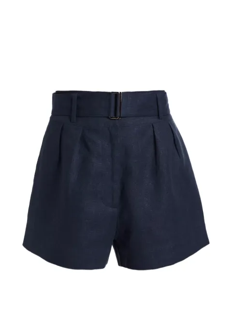 HEVRON Zinna belted pleated shorts Blue HSH008