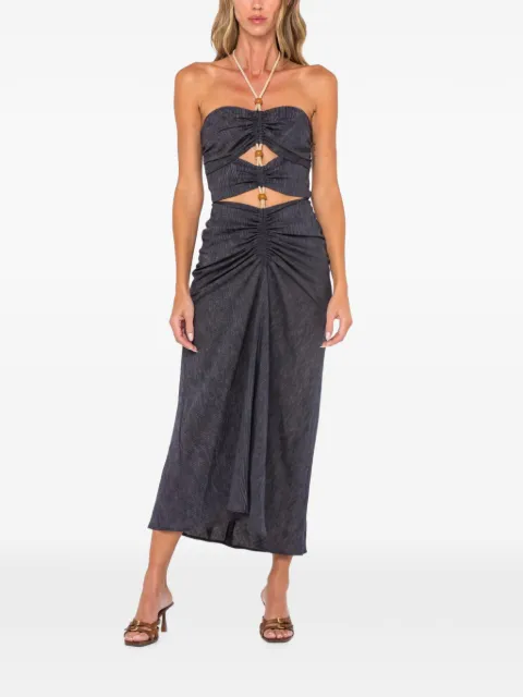 JBQ Montauk cut-out ruched midi dress Grey D143124