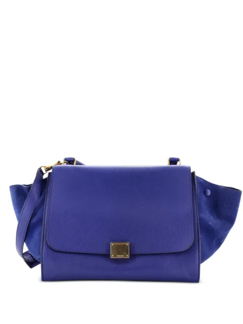 Celine Pre-Owned Trapeze Bag Leather Medium satchel Blue WKIXIRNWUXLLRAVY