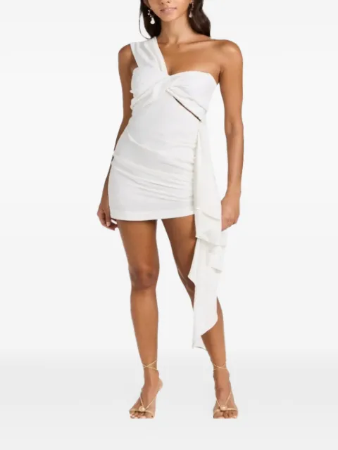 JBQ Solange one-shoulder twist-detail dress White SOLA001