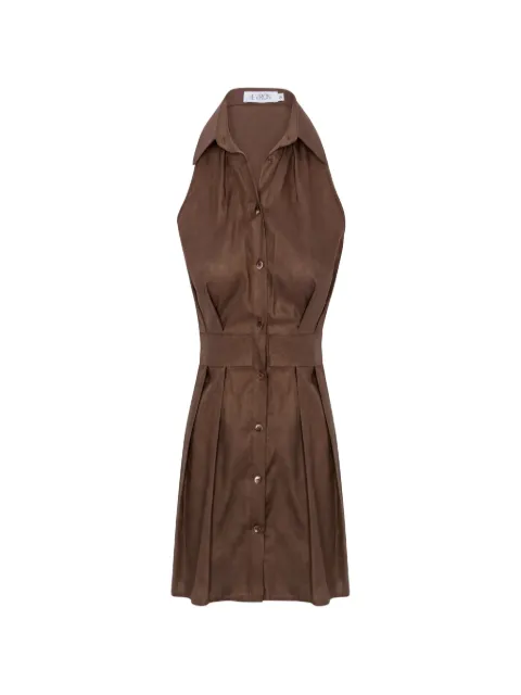 HEVRON Domino halter-neck mini dress Brown HDM0207