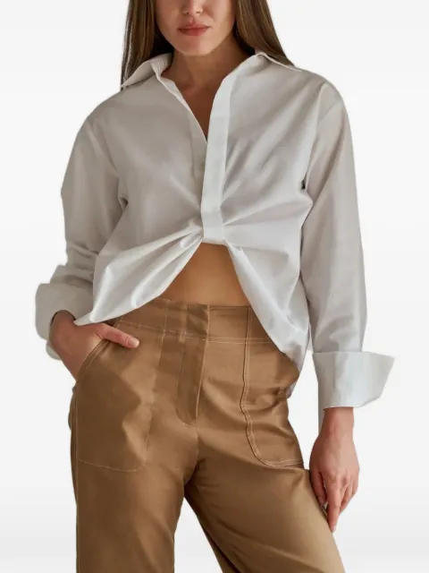 HEVRON Paola twist-detail back-button shirt White HTP0417