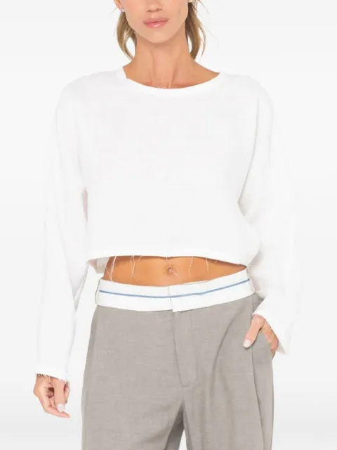 JBQ Anja raw-cut cropped top White T051037