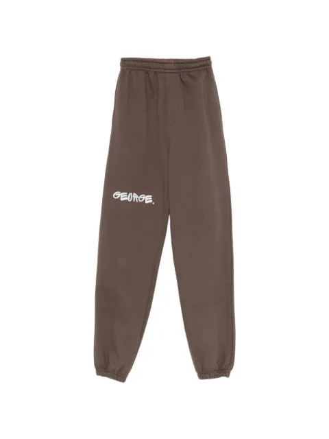 GEORGE. logo-print track pants Brown STREAMG1SWHVY018
