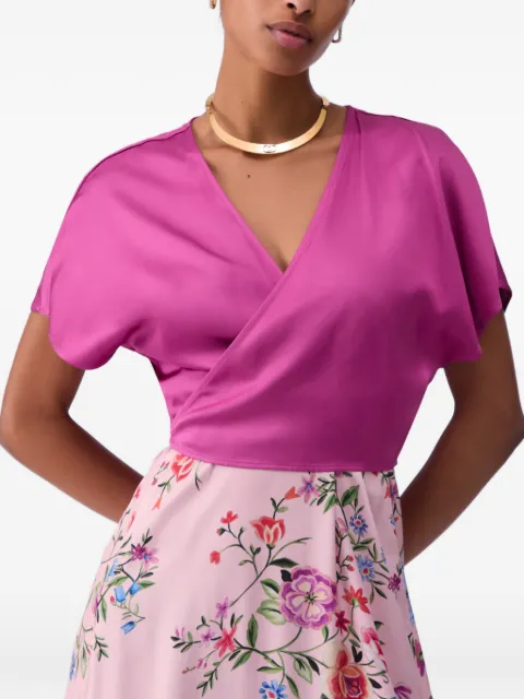 LIU JO satin wrap-cut top Pink CA6306T522A