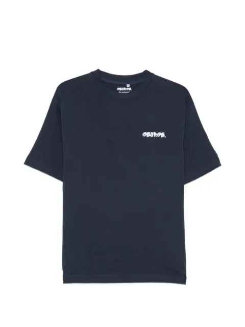 GEORGE. logo-print cotton T-shirt Blue RUSTG1TSHVY005