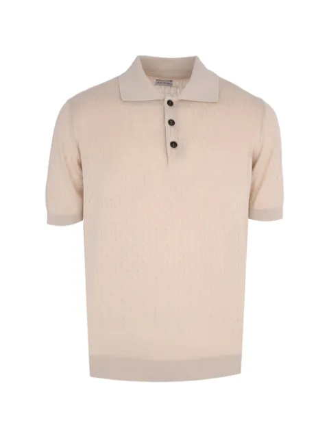 Pal Zileri open-knit cotton polo shirt Neutrals 9C3M0G556SM760