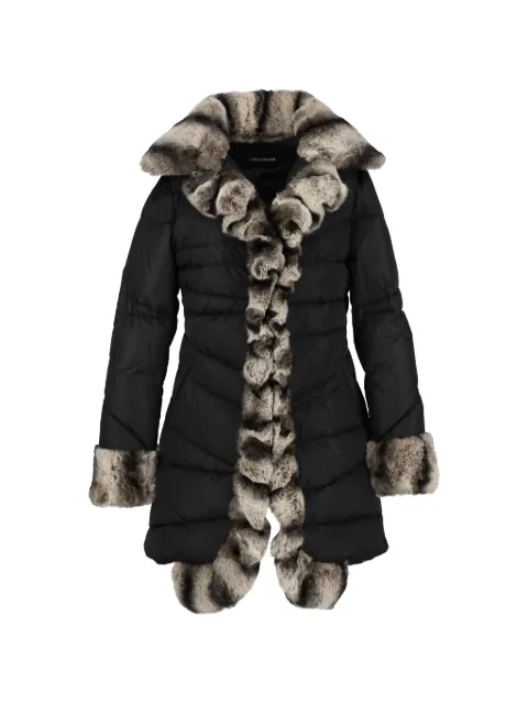 Flavio Castellani matte faux-fur trim padded coat Black CVM266312