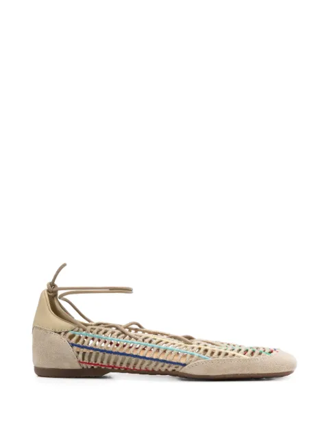 Patrizia Pepe Dancing Skin raffia ballet flats Neutrals 2Z0025L184