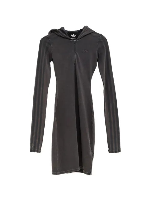 adidas x AVAVAV logo-embroidered hooded mini dress Grey KF4975
