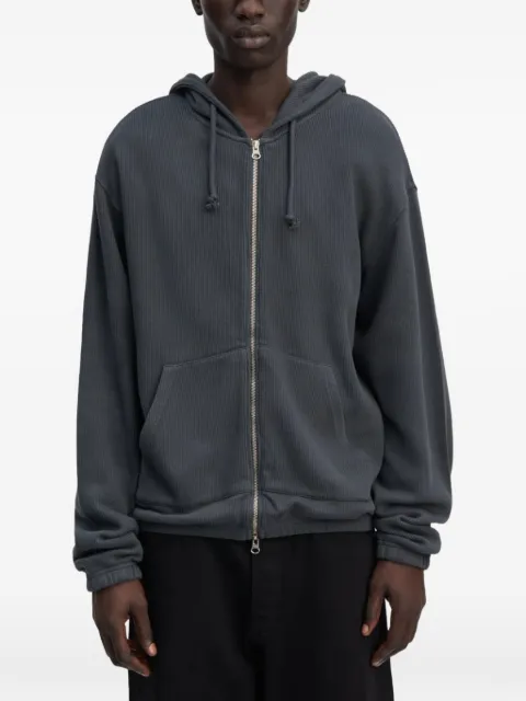 Another Aspect ribbed-knit zip hoodie Grey AZH10G