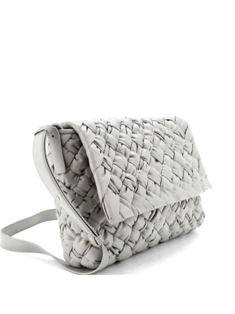 Bottega Veneta Pre-Owned Rumple Messenger Bag Intrecciato Leather Medium crossbody bag Grey QYN33BD9CZVB4JKV