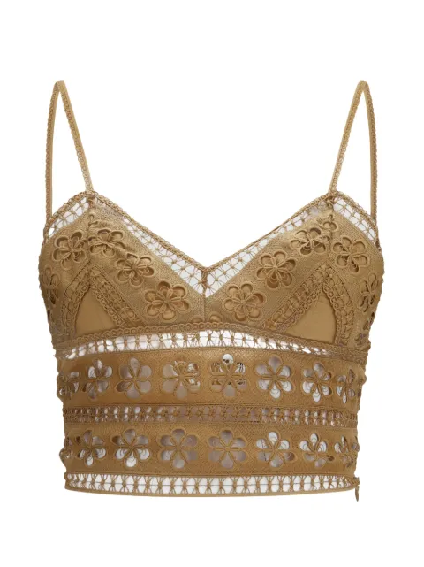 Charo Ruiz Ibiza Melie guipure-lace cropped top Neutrals 261101