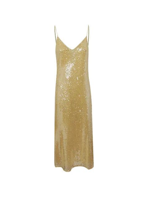 Lauren Ralph Lauren sequin-embellished spaghetti-strap dress Gold 253P08931001