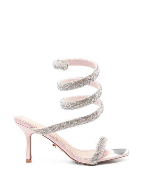 TWENTY FOURHAITCH Centauro crystal-embellished spiral-strap sandals Pink SH208CIP
