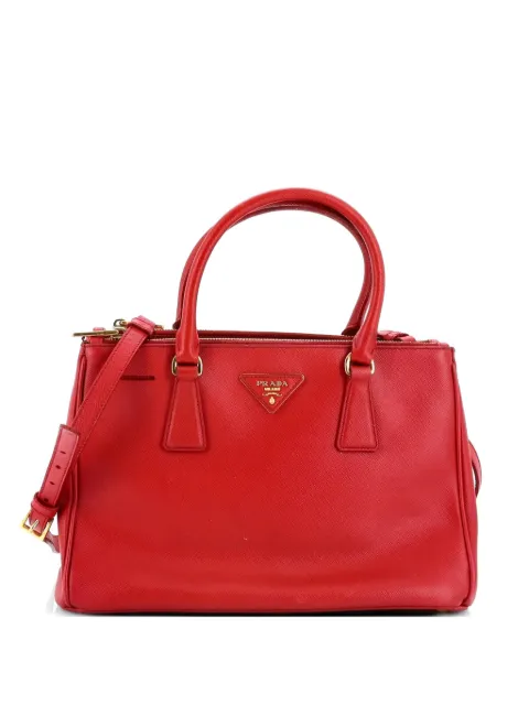 Prada Pre-Owned Double Zip Lux Saffiano Leather Small tote bag Red YIOLUOKZXEMGGWTT